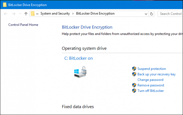 BitLocker attivo