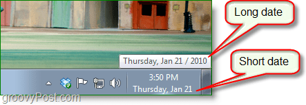 Windows 7-skærmbillede - lang dato kontra kort dato