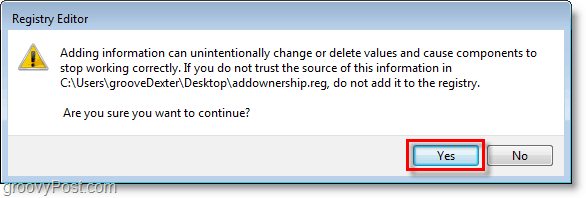 Schermafbeelding van Windows 7 - ga door, ja, het is veilig