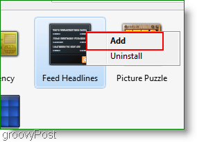 วิธีเพิ่มแกดเจ็ตโปรแกรมอ่านฟีดใน Windows 7