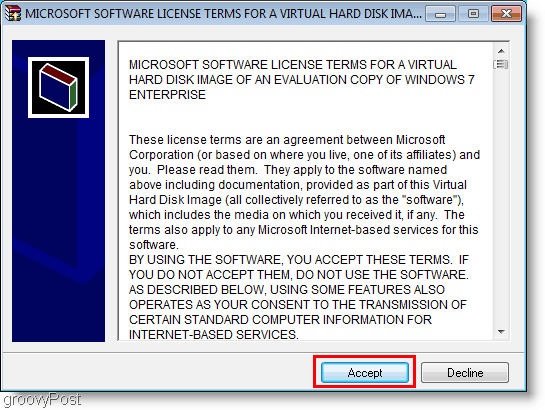 Windows 7 VHD Installatielicentie