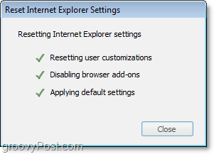 IE8 redefinir o status.