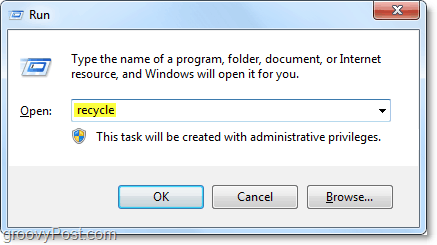 Suorita roskakori Windows 7: ssä