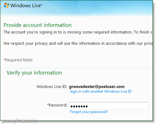 ændre windows live domæne adgangskode