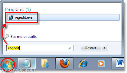 open regedit in windows 7