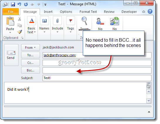 Auto BCC til Outlook 2010