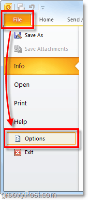 Súbor> Možnosti v programe Outlook 2010
