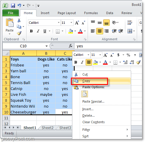 העתק גיליון נתונים של Excel של 2010 להמרה של פריסה