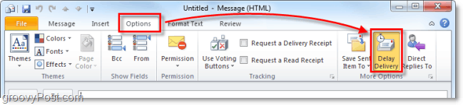 forsinkelse af leveringsknap i Outlook 2010