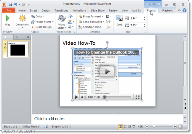 فيديو في PowerPoint 2010 من youtube