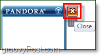 stäng alla Windows 7-prylar inklusive pandora