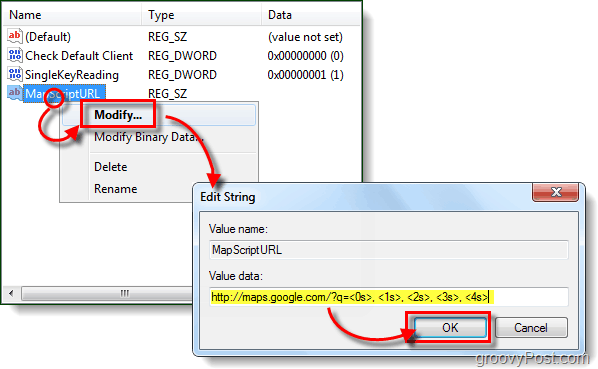 endre kartskript til google maps for outlook 2010