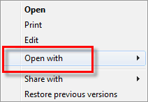 วิธีลบโปรแกรมออกจากเมนู“ เปิดด้วย” ใน Windows 7