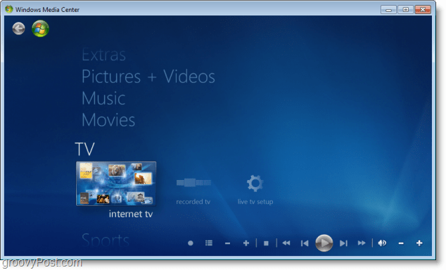 Windows 7 Media Center-인터넷 TV가 작동합니다!