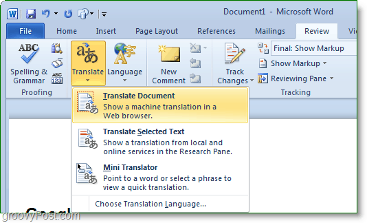 Hoe tekst te vertalen in Microsoft Office 2010-documenten