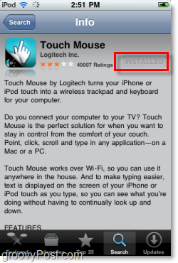 Installieren Sie Logitech Touch Mouse auf dem iPhone