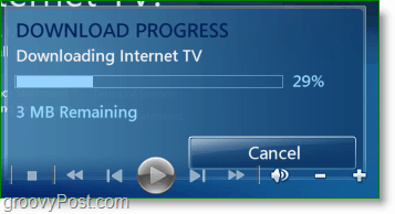 Windows 7 Media Center - indirmeyi bitirmesini bekleyin