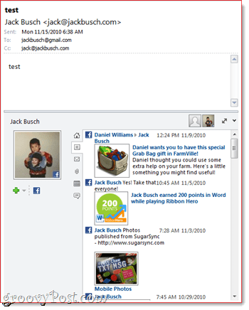 Outlook Social Connector i Facebook