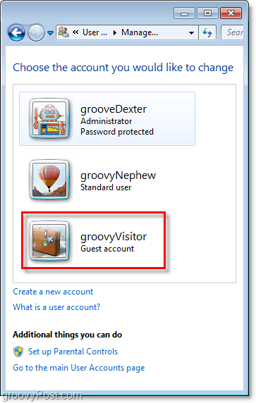 Ein geänderter Gastkontoname in Windows 7