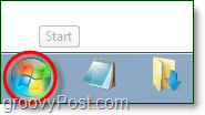 kattintson a Windows 7 Start menüre