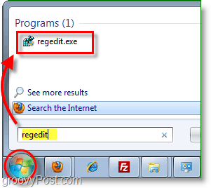 come aprire regedit in Windows 7