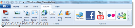विंडोस लाइव फोटो गैलरी 2011 - रिबन बनाएँ
