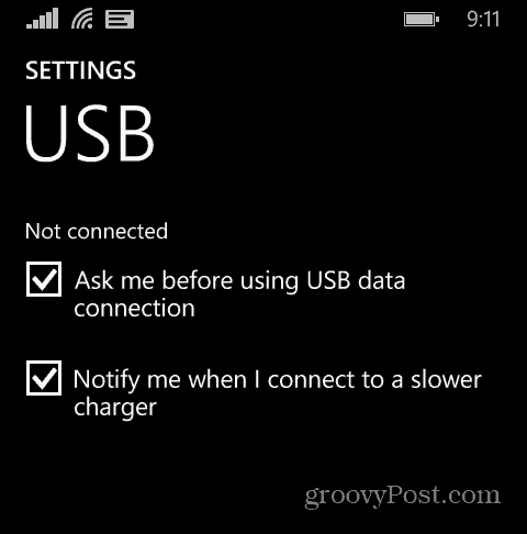 Windows Phone設定USB