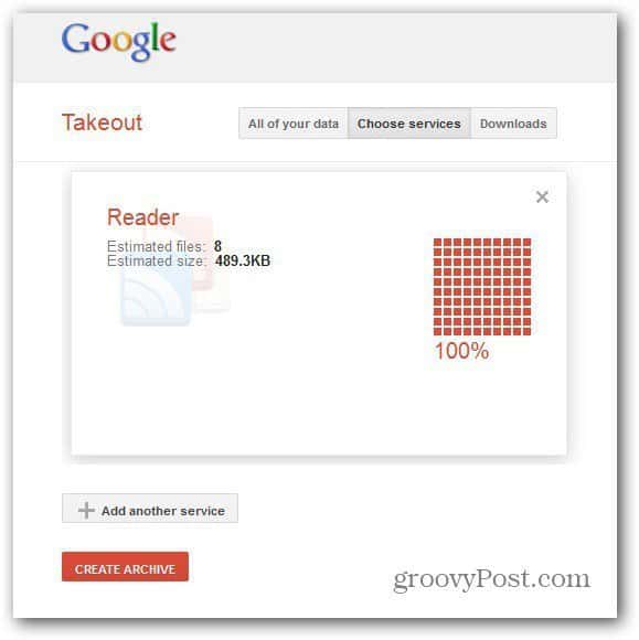 takeogle google reader oprette arkiv