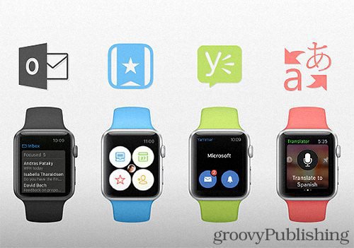 „Microsoft“ produktyvumo programos, skirtos „Apple Watch“ ir „Android Wear“