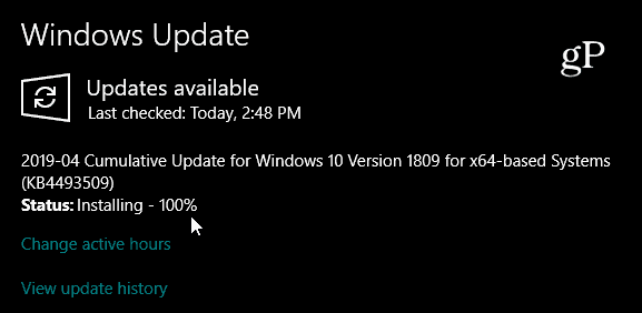 Windows 10 1809 KB4493509