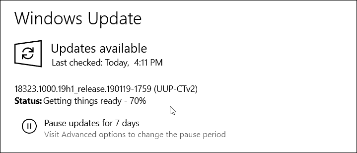 Windows 10 19H1 Build 18323