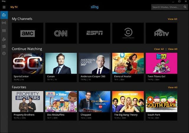 Sling TV arriva su Windows 10 con il supporto Cortana