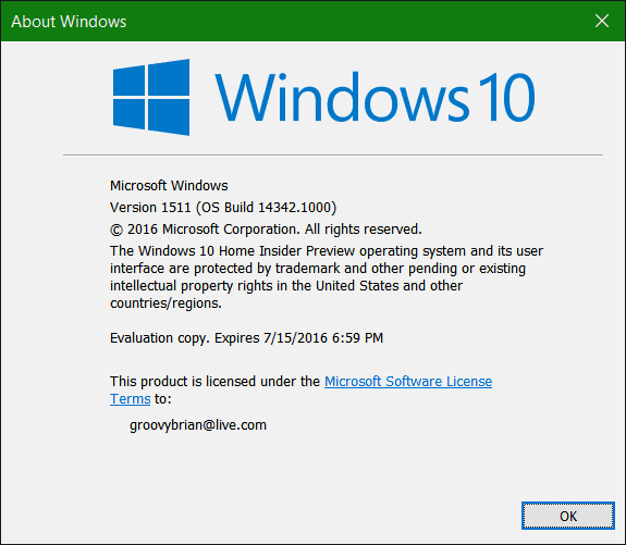 Προεπισκόπηση Windows 10 14342