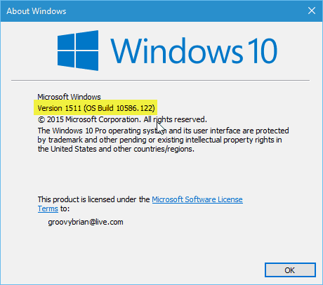 Windows 10 Build 10586.122