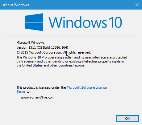 Windows 10 winver