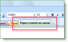 Previziunea Canvas for OneNote Tab in OneNote