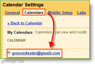 Google Calenar Private Address ICAL ScreenShot