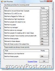 Konfiguracja programu Microsoft Email Prioritizer :: groovyPost.com