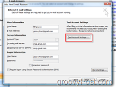 ทดสอบการตั้งค่าบัญชี GMAIL IMAP ใน outlook 2007