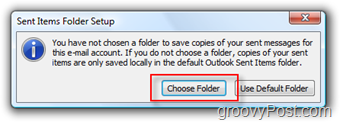 ตั้งค่าส่งโฟลเดอร์เมลสำหรับบัญชี iMAP ใน Outlook 2007