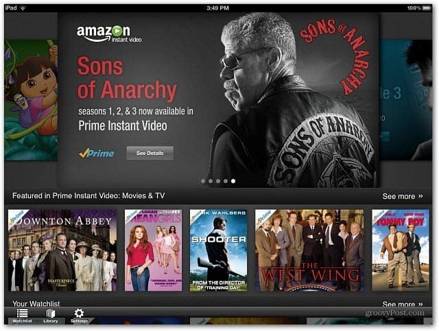 Amazon Instant Video iPad App