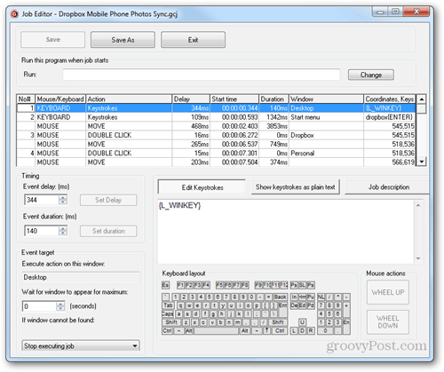 ghost control job editor geavanceerde functie bewerkingsscherm