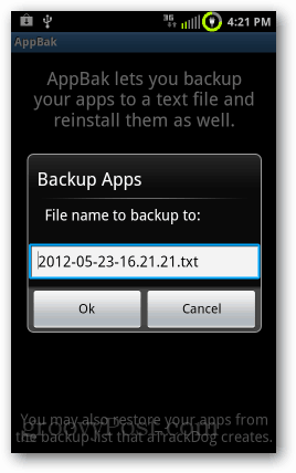 lista de backup a aplicațiilor Android