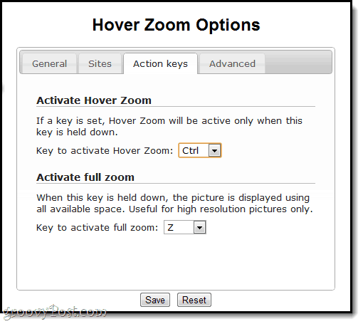 HoveR Zoom-valintanäppäimet