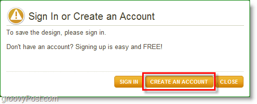 project dragonfly screenshot - maak een account aan om op te slaan