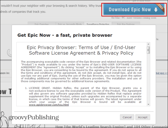 Epic Privacy Browser κατεβάσετε