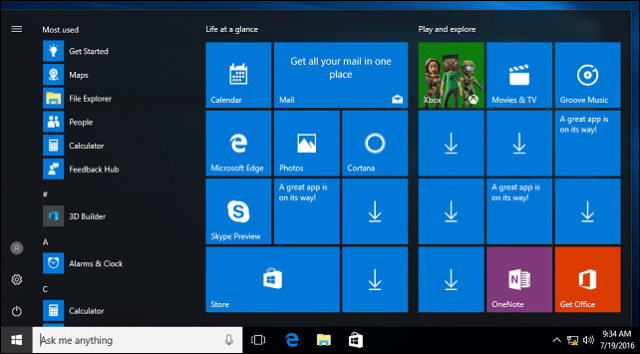 Beginnen Sie mit dem neuen Startmenü in Windows 10 Anniversary Update