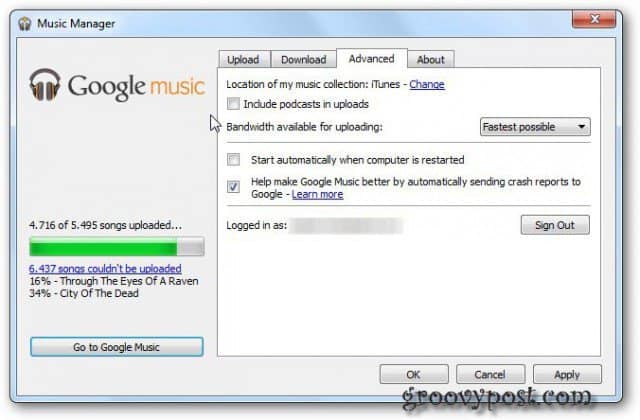 Google Music - Snelle screenshot-rondleiding