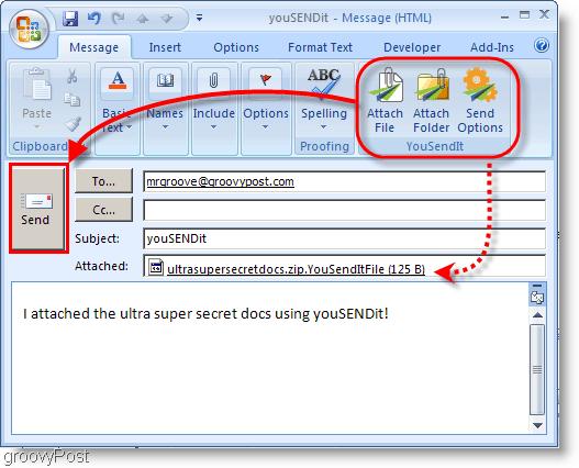 YouSendIt tipke na traci programa Outlook 2007