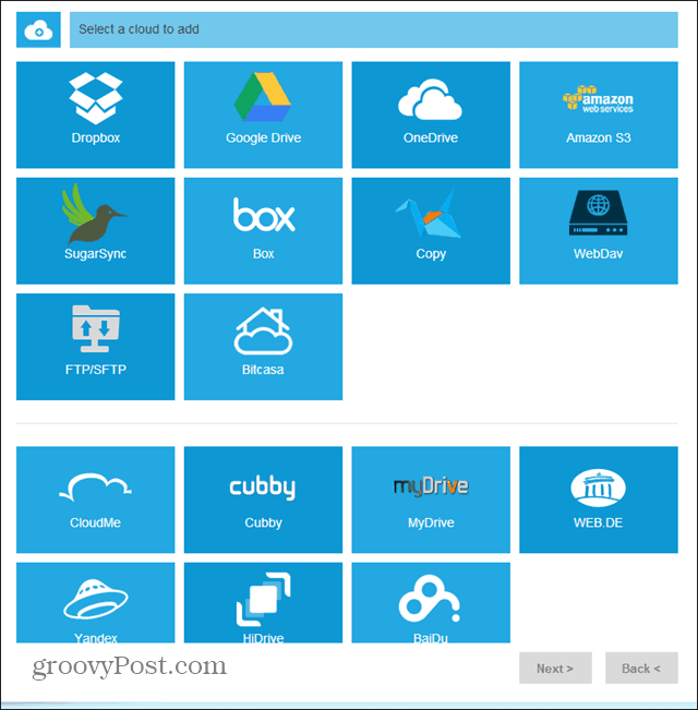 MultCloud tilføj konti